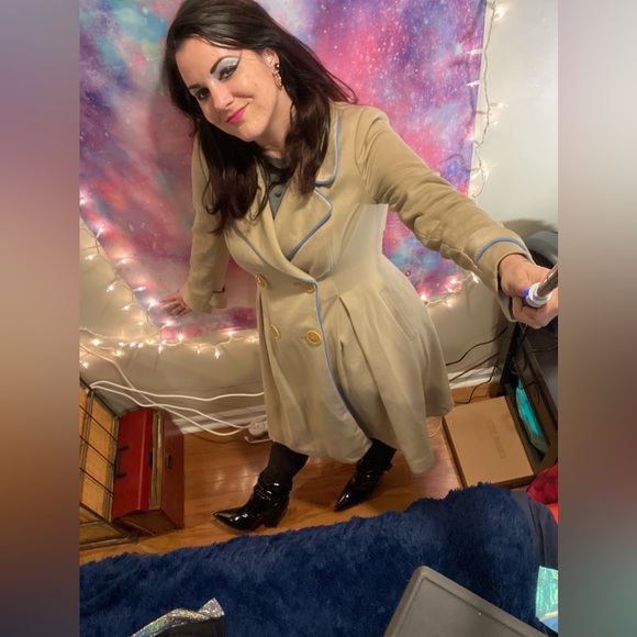 $288 Anthropologie Piped Trench Tan Trench Coat 10 - Picture 13 of 13